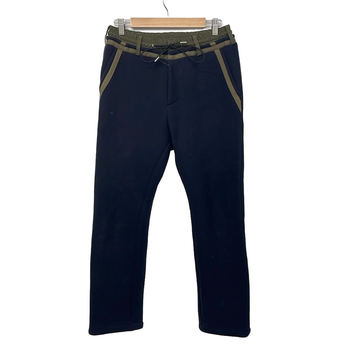 Sacai(サカイ) パンツ サイズ1 S レディース美品 21-02640M ダークネイビー×カーキ フルレングス/ウエストゴム