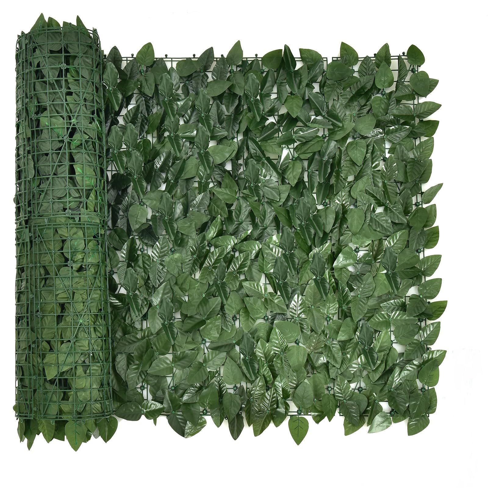【新品】TANGKULA グリーンフェンス 100cm x 300cm ウォールグリーン 壁掛け リーフフェンス 目隠し フェイクグリーン 室内外兼用 設置簡単 自由に接続 UVカット 枯れない プライバシー保護 ガーデン 庭 結婚式 飾り（488 もものは）