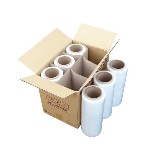 【新品】サンキョウプラテック ストレッチフィルム 300mm幅x500mx0.012mm厚 透明 6本/箱 LLDPE素材 STR-300-12 8,656円