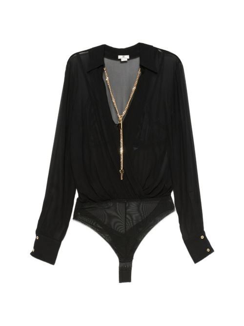 ELISABETTA FRANCHI エリザベッタ フランキ ラップ風長袖ボディスーツ 送料無料