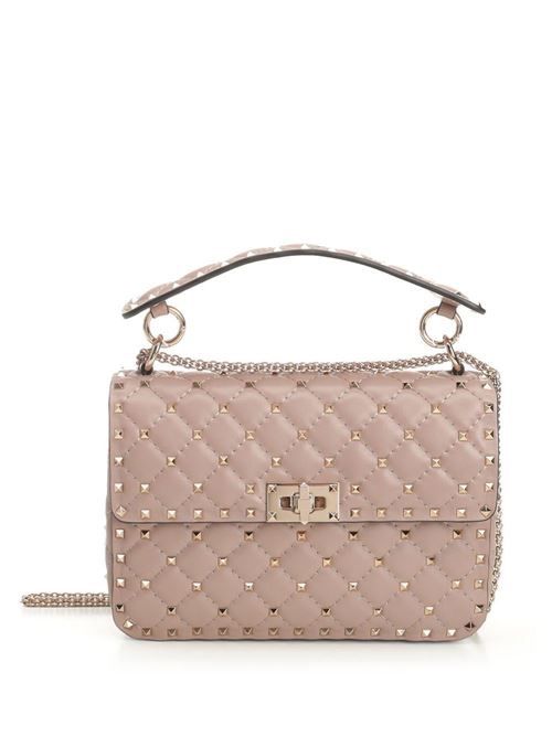 VALENTINO GARAVANI ロックスタッド スパイク ミディアム レザー ショルダーバッグ 送料無料