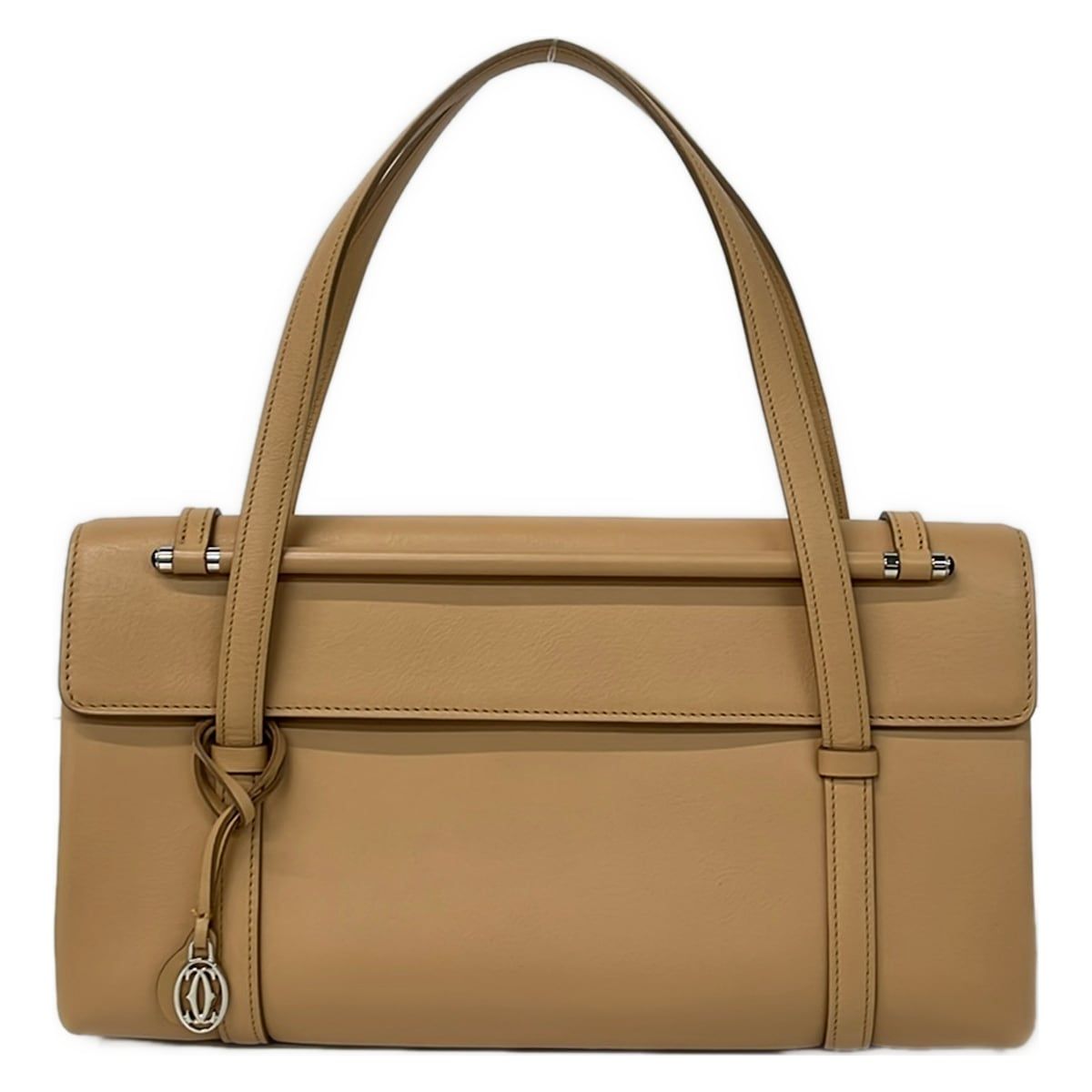 Cartier(カルティエ) ハンドバッグ カボション ベージュ レザー - メルカリ