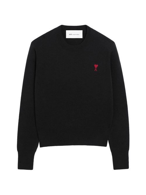 AMI PARIS AMI DE COEUR ウールクルーネックセーター 送料無料