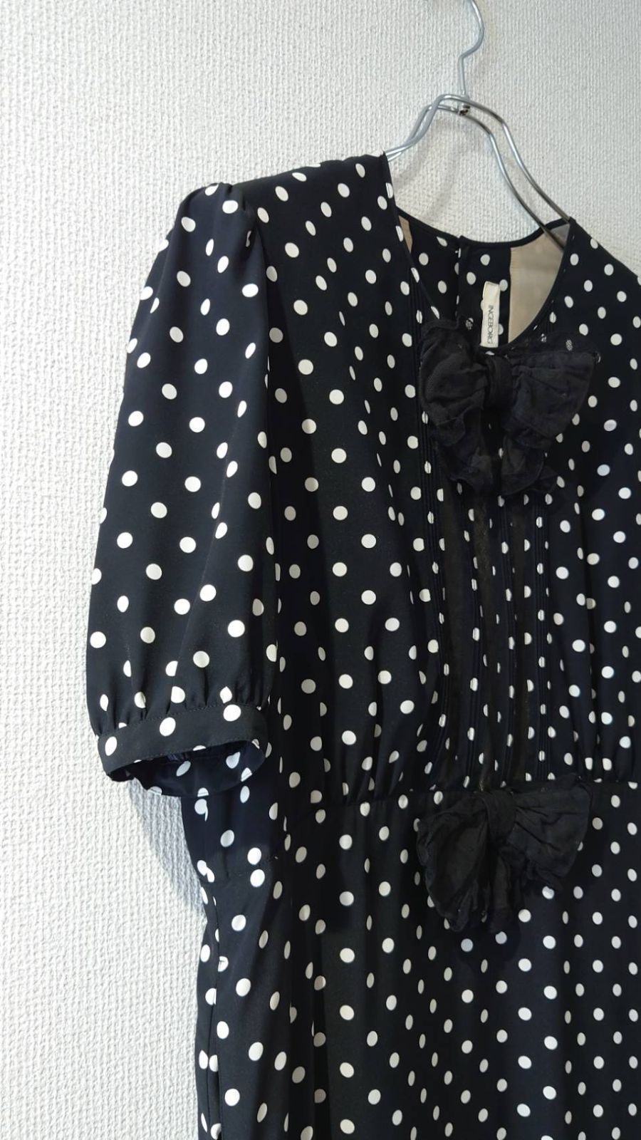 80-90's INGEBORG Short-sleeve polka dot dress Size:9 - メルカリ