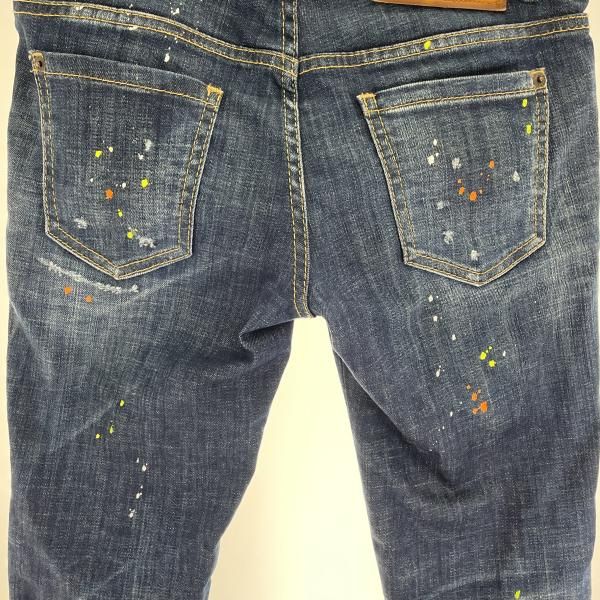 中古】DSQUARED2 デニムパンツ サイズW36 青 SINCE 1964 ダメージ