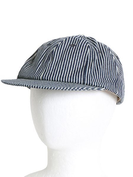 デッドストック USA製 STOCKBRIDGE SEWING WORKS ヒッコリー ストライプ ワーク キャップ / 実寸 60cm 帽子 ツートン 8パネル ベースボール