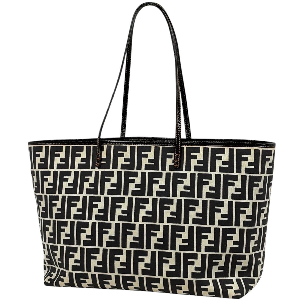 フェンディ FENDI ズッカ柄 トートバッグ キャンバス ブラック