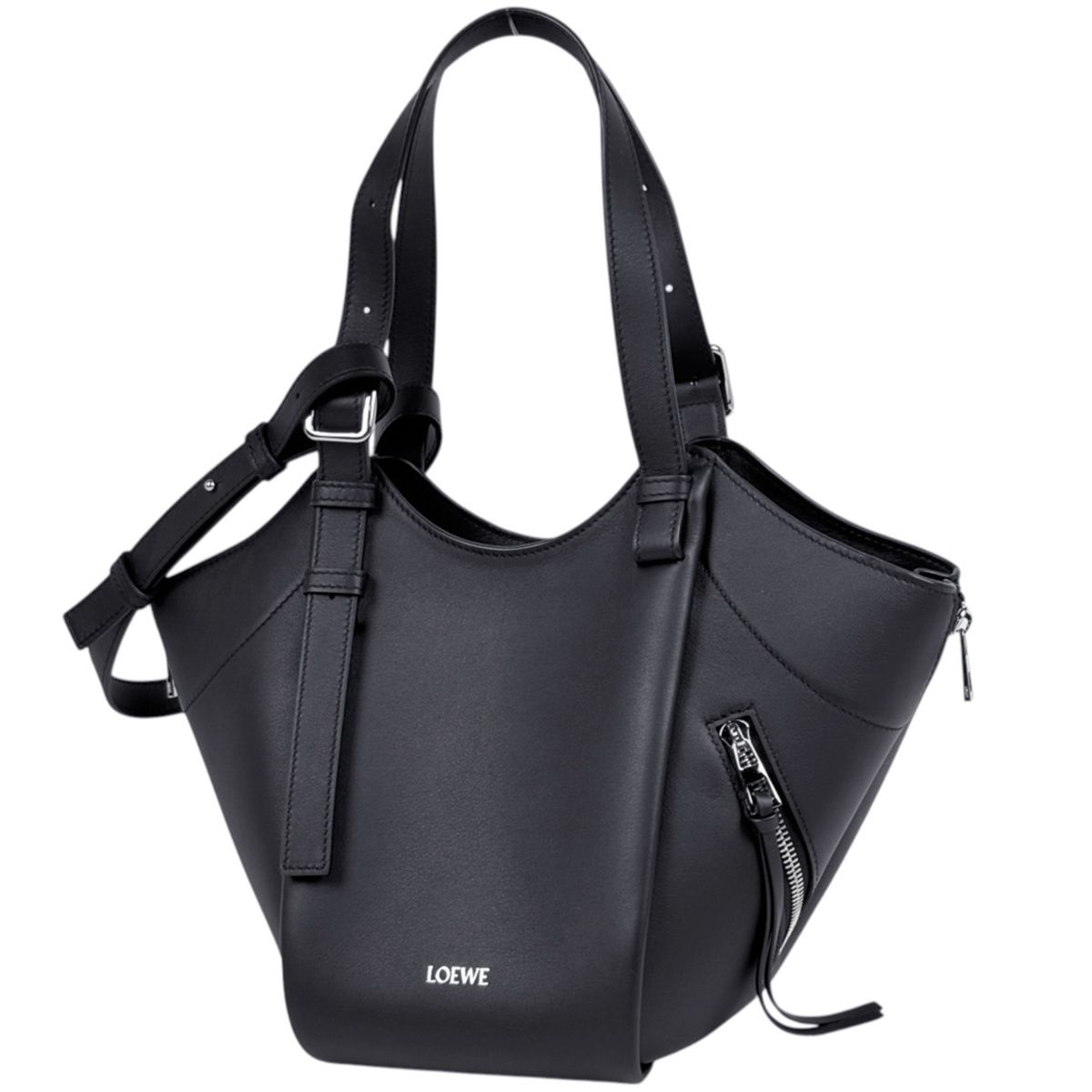ロエベ LOEWE ハンモック フリップ バッグ ハンドバッグ レザー ブラック A538HHBX07 レディース 【中古】
