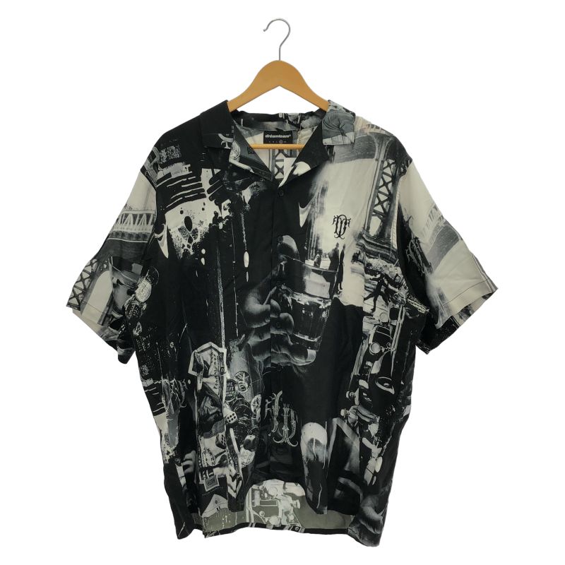 【中古】DREAMTEAM 半袖シャツ サイズXL 白×黒[91]