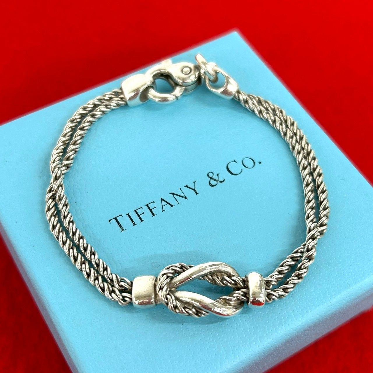 極 美品 TIFFANY&Co. ティファニー ダブルロープ センターノット