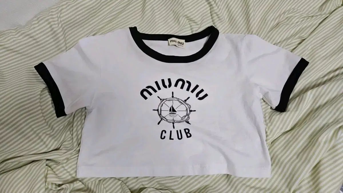 ミュウミュウ クラブ 半袖 Tシャツ 白