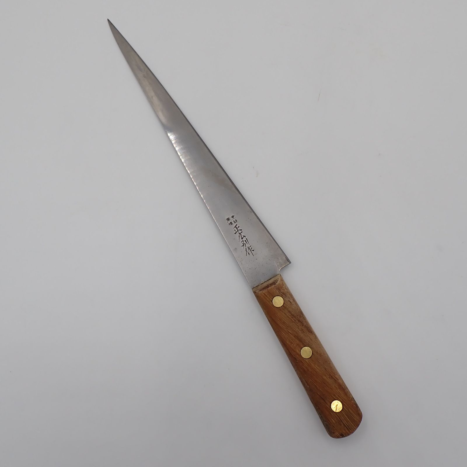 柳刃包丁 木製ハンドル 正広別作 筋引 包丁 全長37.5cm 刃長25.5cm 重量149g 木製ハンドル