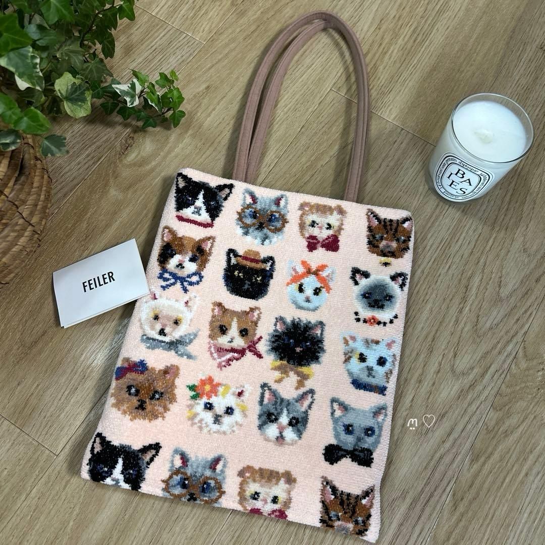 FEILERフェイラー ラブラリープリティーキャッツトートバッグ 猫柄