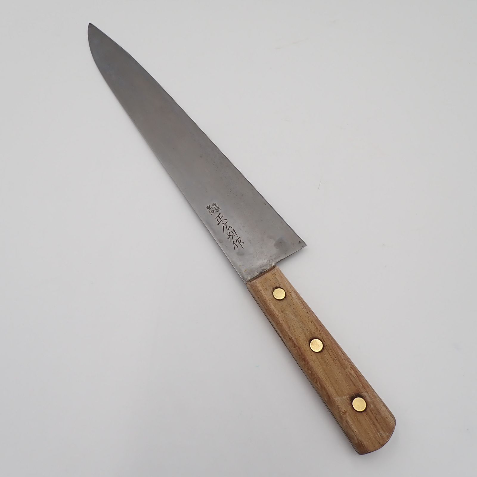 正広別作 牛刀 包丁 全長42cm 刃長29.5cm 重量222.2g 木製ハンドル