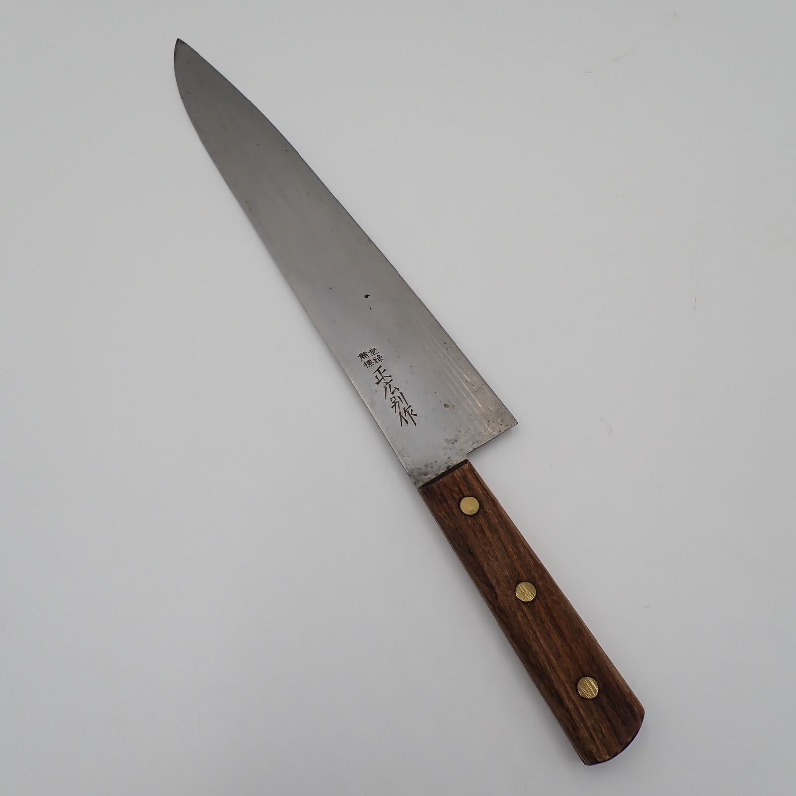 正広別作 牛刀 包丁 全長42cm 刃長29.5cm 重量227.7g 木製ハンドル