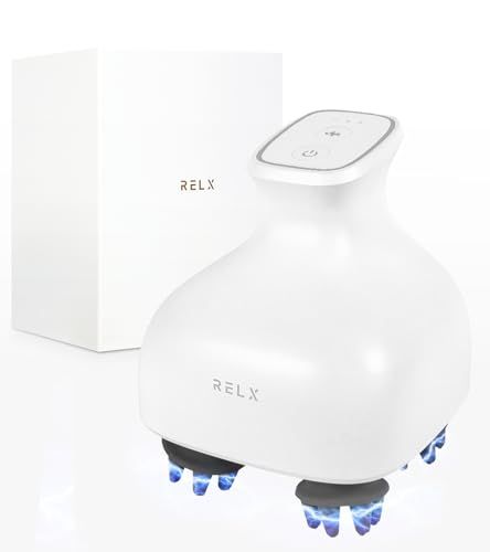 RELX 【AbemaTVで紹介】EMS ヘッドスパ IPX7防水【頭皮毛髪アドバイザー監修】美容家電 頭皮ブラシ 頭皮ケア ギフト プレゼント スカルプケア (マットホワイト)pms