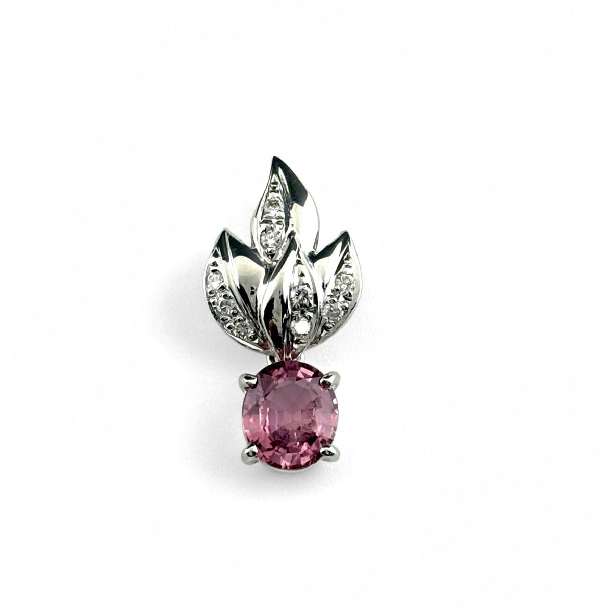 Sapphire Pendant Top Platinum Melee Diamond Pendant Top Pt900 Sapphire Diamond Ladies [pre]