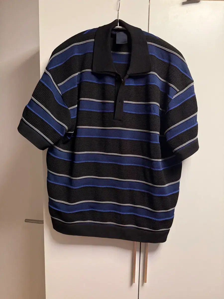 ジュンジェイ 26ss Tシャツカラー ブルー ストライプ ニット s 40,087円