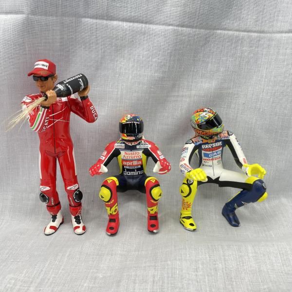 中古】現状品)1/12フィギュア3体セット DUCATI HONDA REPSOL ﾊﾞﾚﾝﾃｨｰﾉ