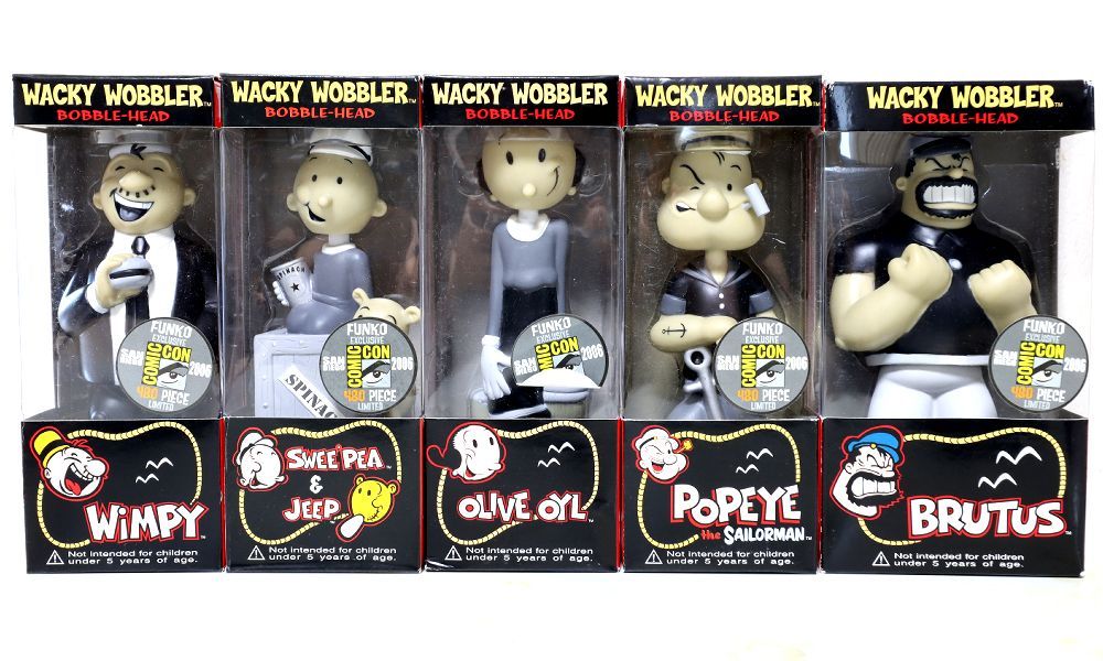 Funko Wacky Wobbler Popeye SDCC2006 5 Wobblers ファンコ社ワッキーワブラー　ポパイ　コミコン限定　5種コンプリートセット 24,820円