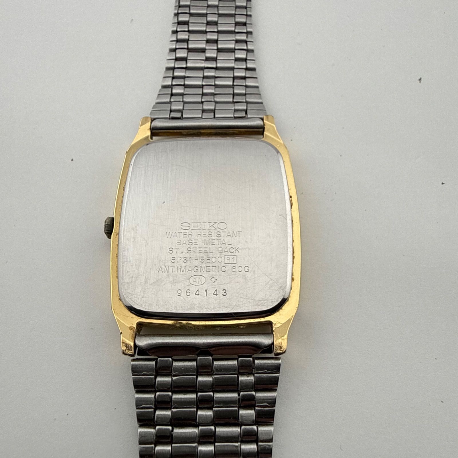 SEIKO 5P31-5E00 セイコー スクエア メンズ 腕時計 クォーツ 稼働品