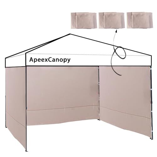 ApeexCanopy【3枚セット】 サイドシート(横幕) 高耐水加工 ワンタッチタープテント 3m/2.5m専用サイドシート マジックテープ付き サイドシート 防水 防風 UVカット遮熱