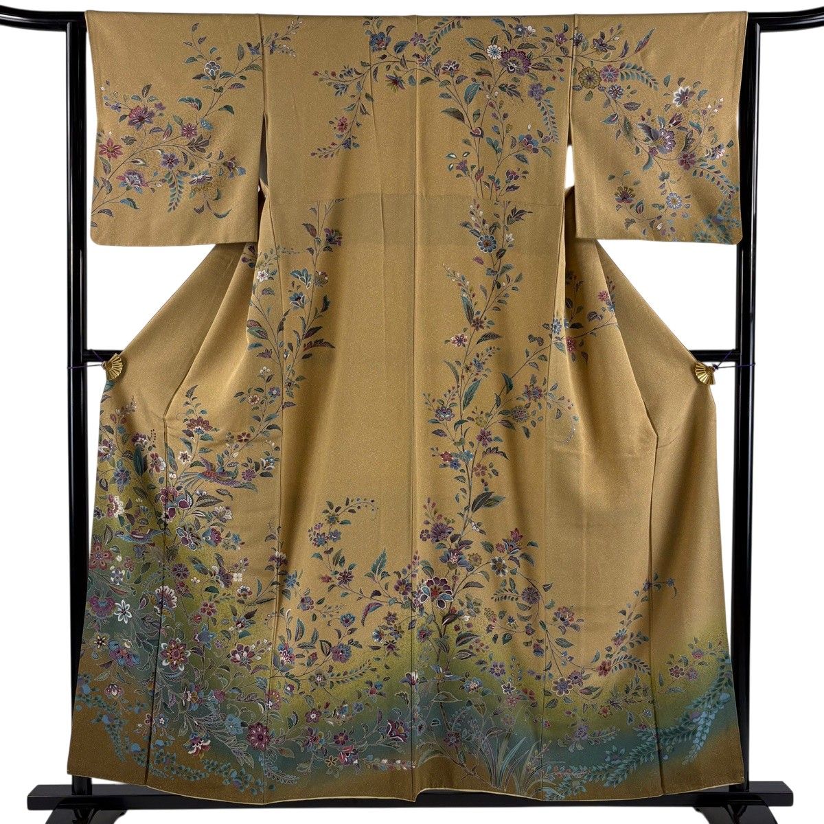 訪問着 身丈155.5cm 裄丈63.5cm S 袷 枝花 鳥 金彩 ぼかし