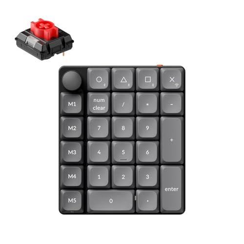 【新品】「国内正規品」Keychron K0 Max ワイヤレスカスタム数字キーパッド 2.4GHz＆Bluetooth 5.3 赤軸 ブラック | ロープロファイル QMK対応 RGBバックライト ホットスワップ対応 1000Hzポーリングレート ノブ付き