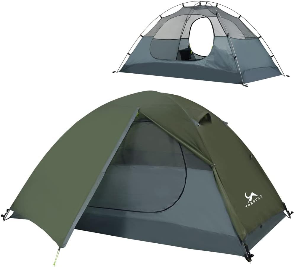 TOMOUNT テント ソロテント 1-2人用 キャンプテント 二重層 自立式 耐水圧3000mm 通気 防風 軽量 コンパクト バイク アウトドア 登山用 簡単設営 4シーズン キャンピング 8,073円