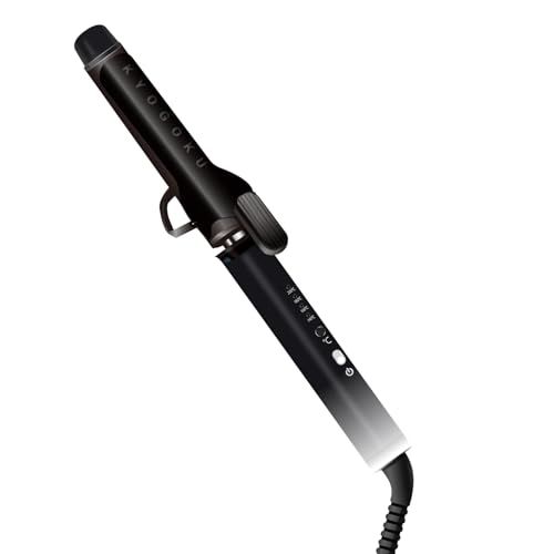 KYOGOKU ナノシルク ケラチン カールアイロン 32mm 美容室専売品 ヘアアイロン ダイヤモンドシルクプレート採用 海外対応 艶髪 痛まない 髪質を良くする 髪質改善pms