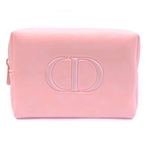 Dior ディオール ポーチ 化粧ポーチ かわいい 小物入れ ロゴ 桃 ピンク ロゴ さらさら スクエア 化粧 メイク コスメpms