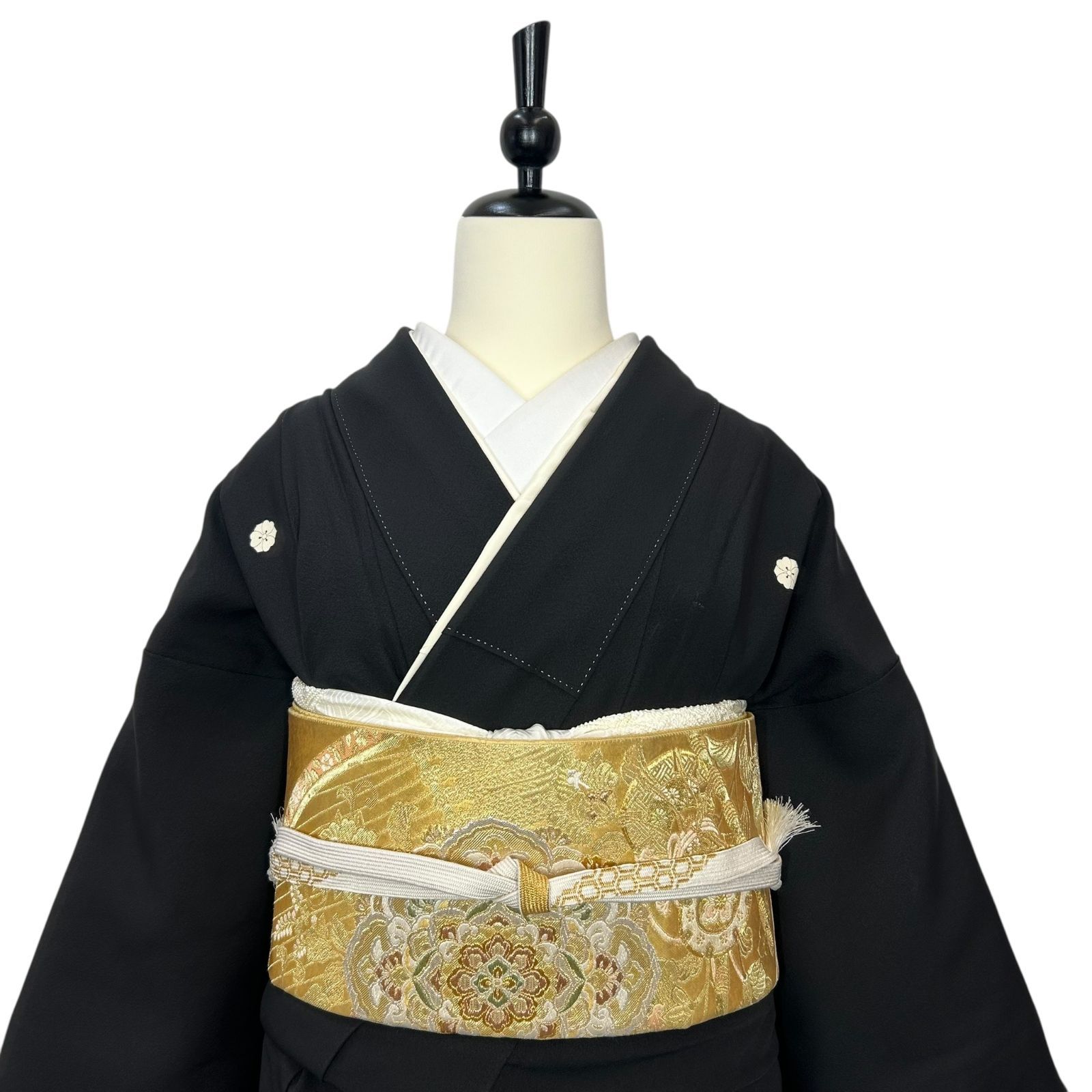 黒留袖 フルセット 正絹 六通袋帯 5点セット 結婚式 披露宴 身丈154 裄