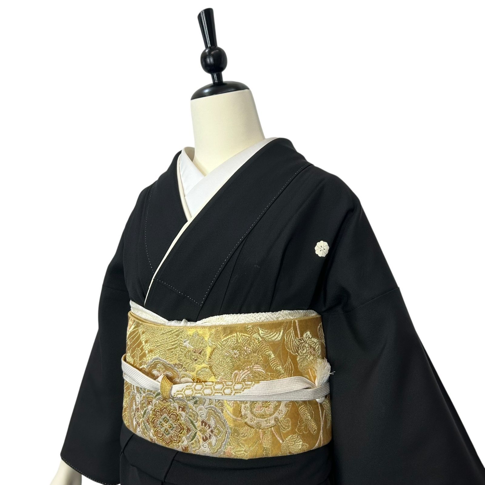 黒留袖 フルセット 正絹 六通袋帯 5点セット 結婚式 披露宴 身丈154 裄