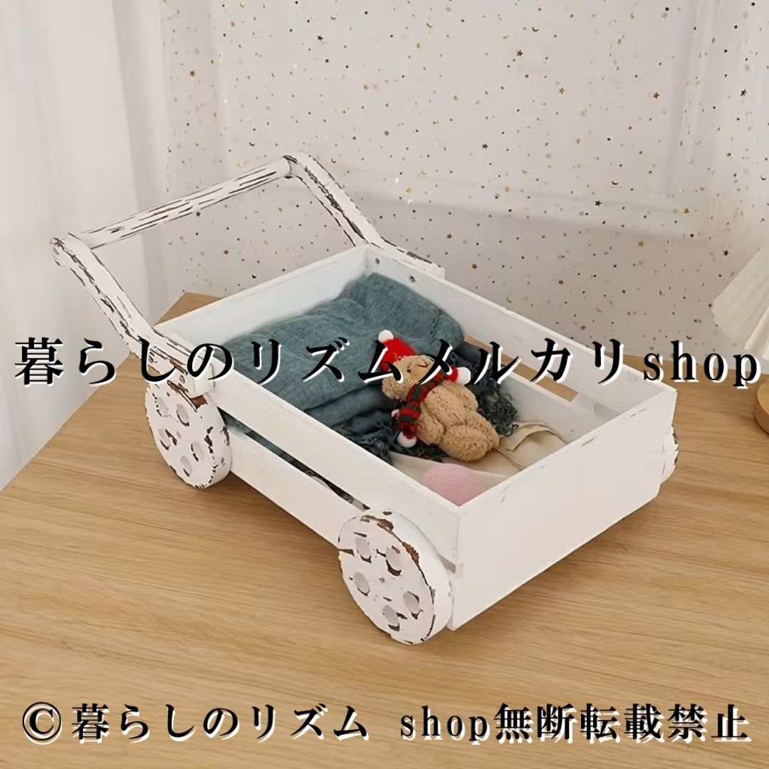 アンティーク風 木製 ディスプレイカート ガーデンカート レトロ ウッドカート 撮影小道具 ディスプレイボックス 木製ワゴン インテリアオブジェ フラワーディスプレイ 花台 小物収納 飾り台 ショップディスプレイ カフェ 店舗装飾 フォトスタジオ 撮影背景