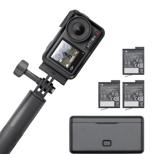 DJI アクションカメラ Osmo Action 4 アドベンチャー コンボ 【国内正規品】 4K/120fps対応 防水カメラ 1/1.3インチセンサー搭載 10-bit & D-Log M 155?超広角FOV 最大7時間半駆動 3つのバッテリーでVlyu
