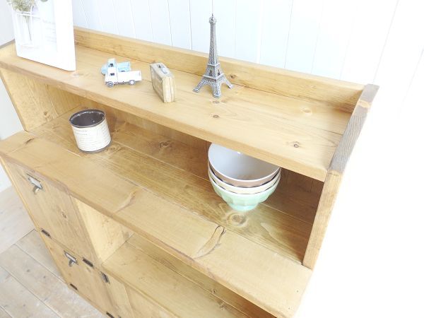 サイズデザインオーダー可！2バッタン観音扉キャビネットナチュラル