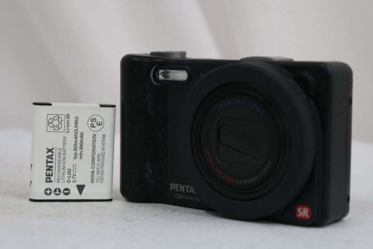 【返品保証】 ペンタックス Pentax Optio RZ10 ブラック 10x バッテリー付き コンパクトデジタルカメラ e14838