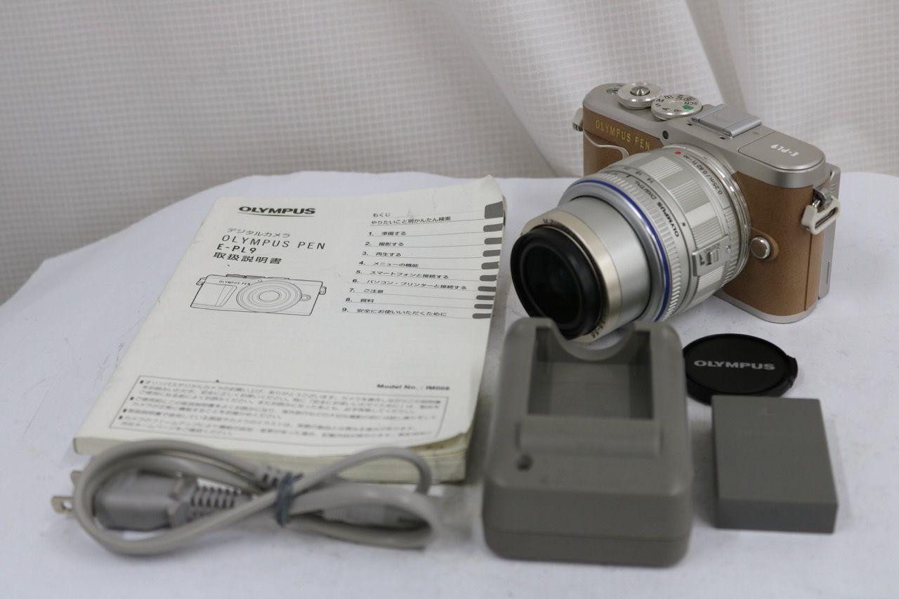 【返品保証】 オリンパス Olympus PEN E-PL9 ブラウン M.ZUIKO DIGITAL 14-42mm F3.5-5.6 ミラーレス一眼 e14843 42,055円