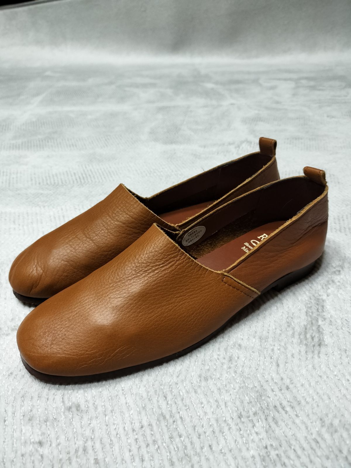 Recipe キャメル レザースリッポン 23.5cm - メルカリ
