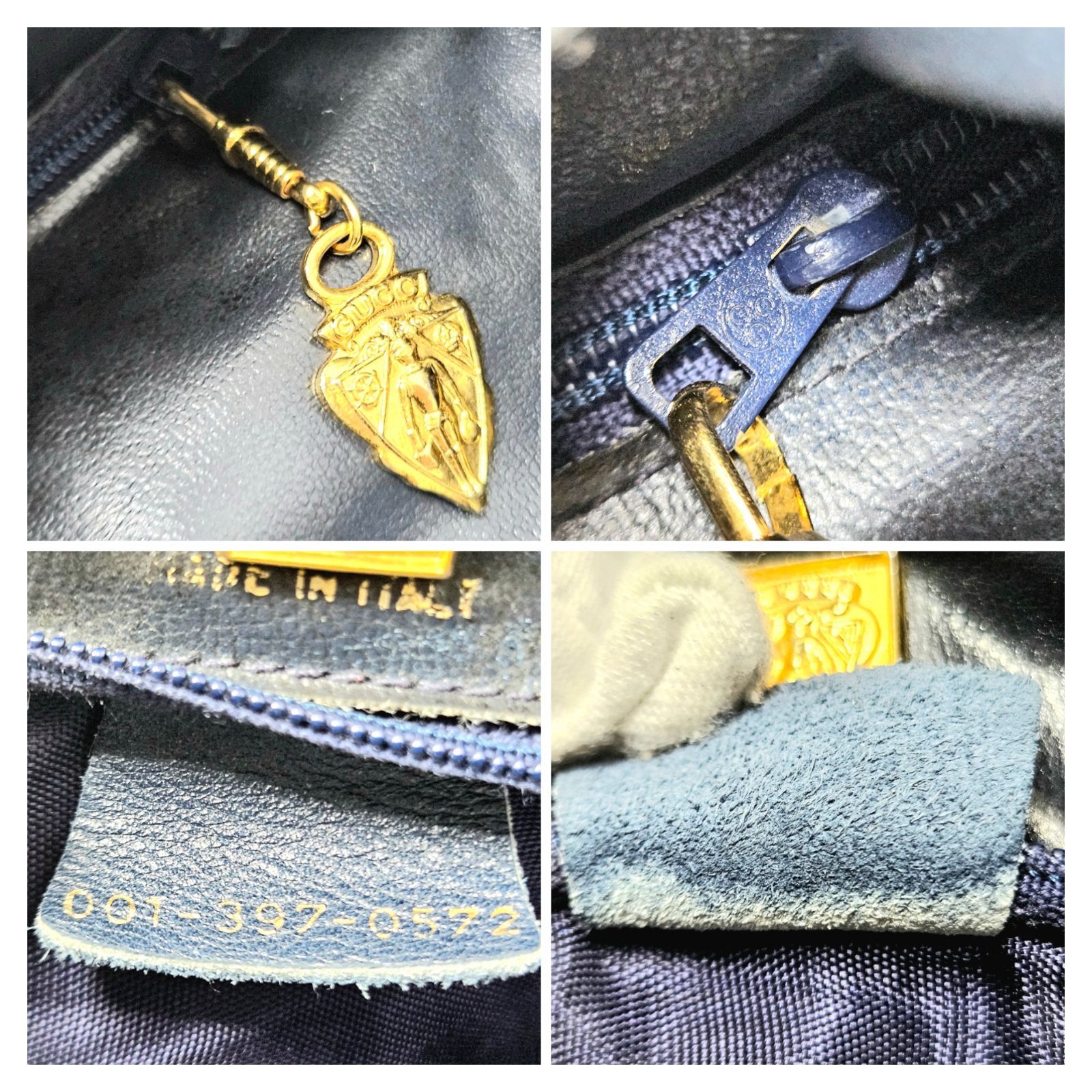 現状品】GUCCI グッチ オールドグッチ レザー メッシュ編み込み
