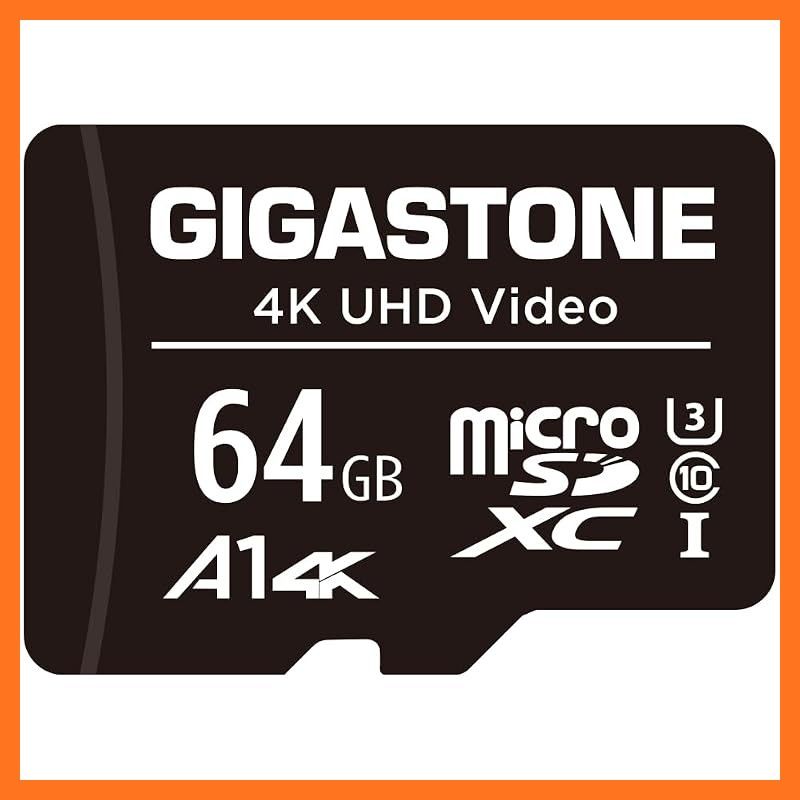 【新品】 GIGASTONE マイクロsdカード 64GB U3 C10 microSDXC 90MB/s アクションカメラ スポーツカメラ Full HD 撮影 SDアダプター1枚付き 0