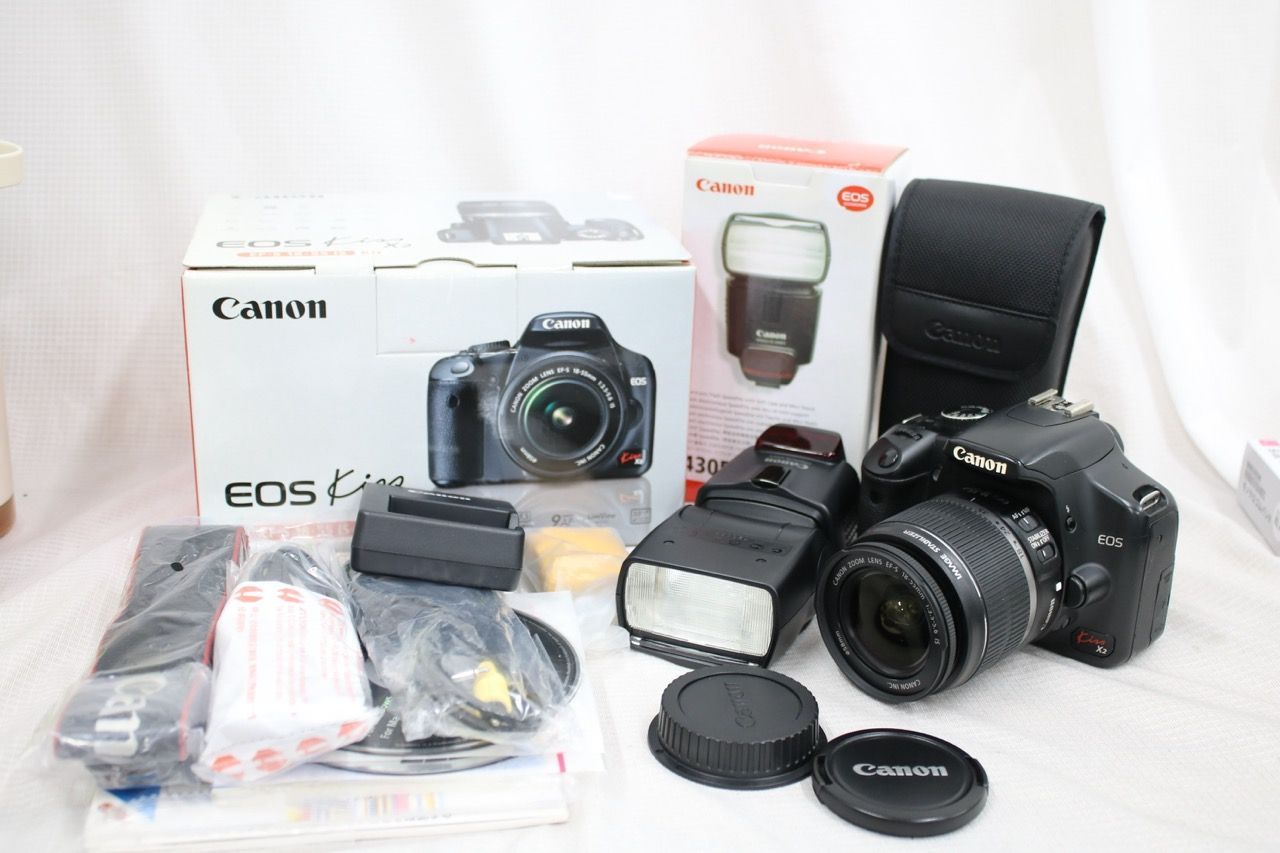 【返品保証】 キャノン Canon EOS X2 EF-S 18-55mm F3.5-5.6 SPEEDlite 430EX 付き デジタル一眼 e14995