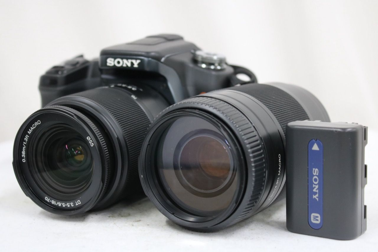 【返品保証】 ソニー Sony α 100 DT 18-70mm F3.5-5.6 75-300mm F4.5-5.6 デジタル一眼 e15013