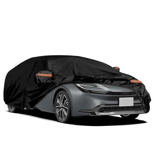 車 カバー トヨタ プリウス 2015-2024 ZVW50/60 カーカバー ボディカバー 裏起毛 厚手 黄砂対策 防水防塵防輻射紫外線 弾力な防風ロープ付き 四季対応（ブラック）AR 12c2b839