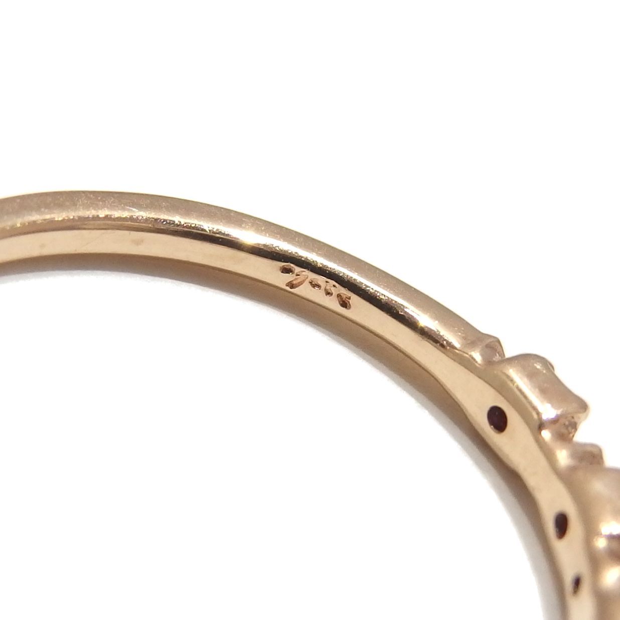 ☆agete ルビー ダイヤモンド 0.01ct K10 ゴールド リング 約7号 指輪