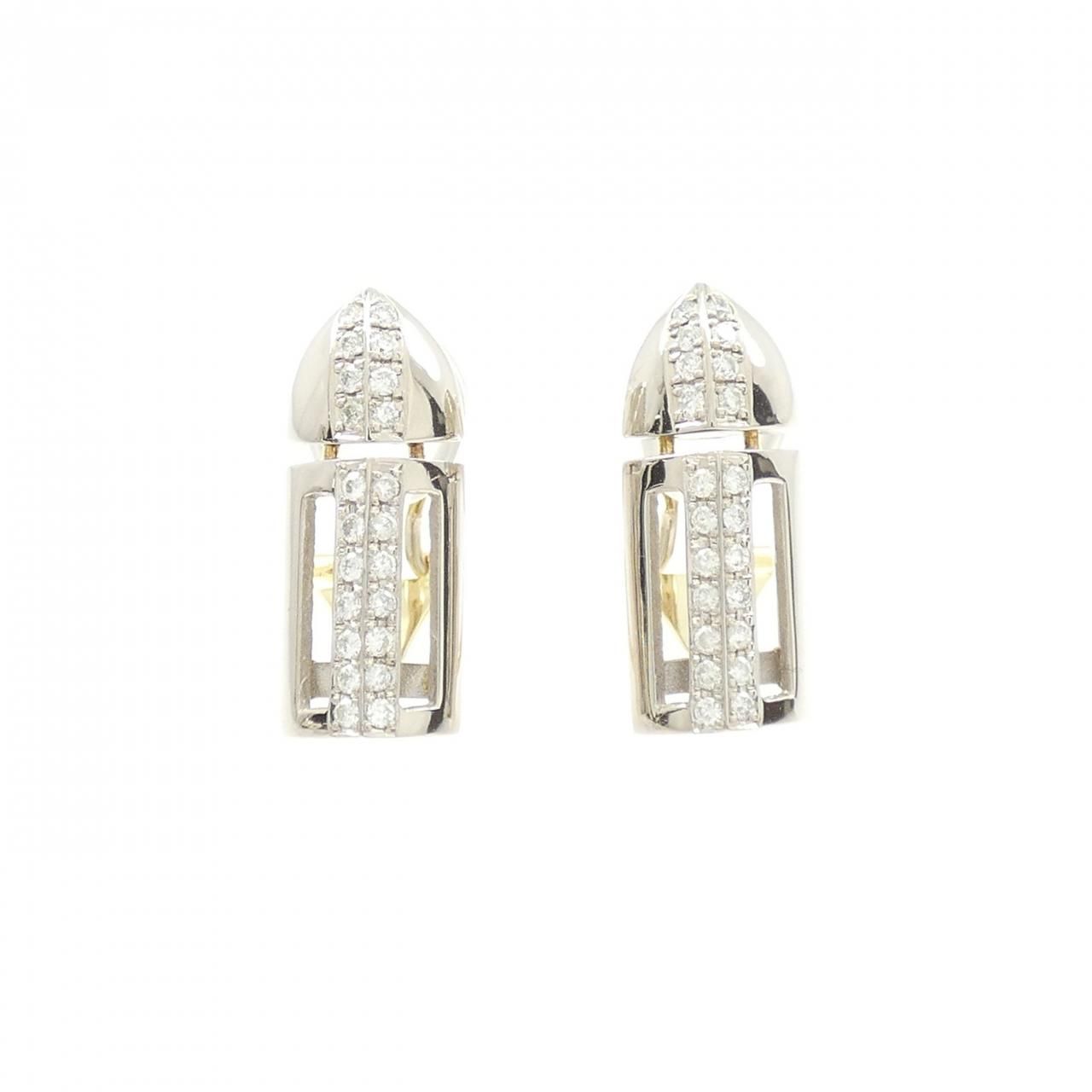 K18YG/K18WG ダイヤモンド イヤリング 0.39CT