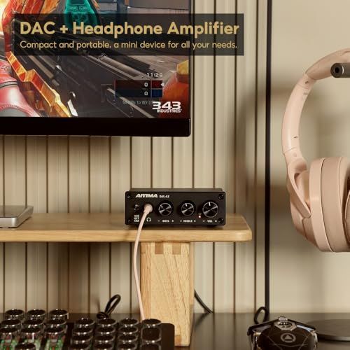 AIYIMA DAC-A2 ヘッドフォンアンプ PC-USB/光/コアキシャル入力、RCA/3.5mmヘッドフォン出力 デジタル/アナログ変換 アナログ卓上オーディオコンバーター 5V 24Bit 192kHzyu