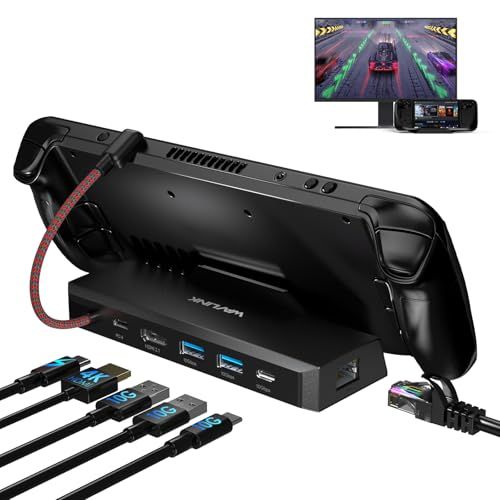 WAVLINK 4KUSB-C ドッキング、Steam Deck/ROG用6-in-1ドッキングステーション、Steam Deckアクセサリ4K@144Hz/2K@165Hz/1080P@240Hz HDMI 2.1、100W PD IN（ホスト用85W）yu