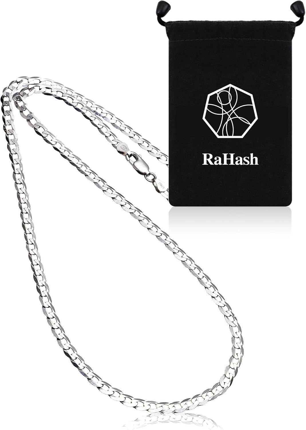 [RaHash] ネックレス チェーン メンズ 喜平 シルバー 925 ブランド [ 銀 6面カット 幅3ｍｍ ] [ 50cm ]