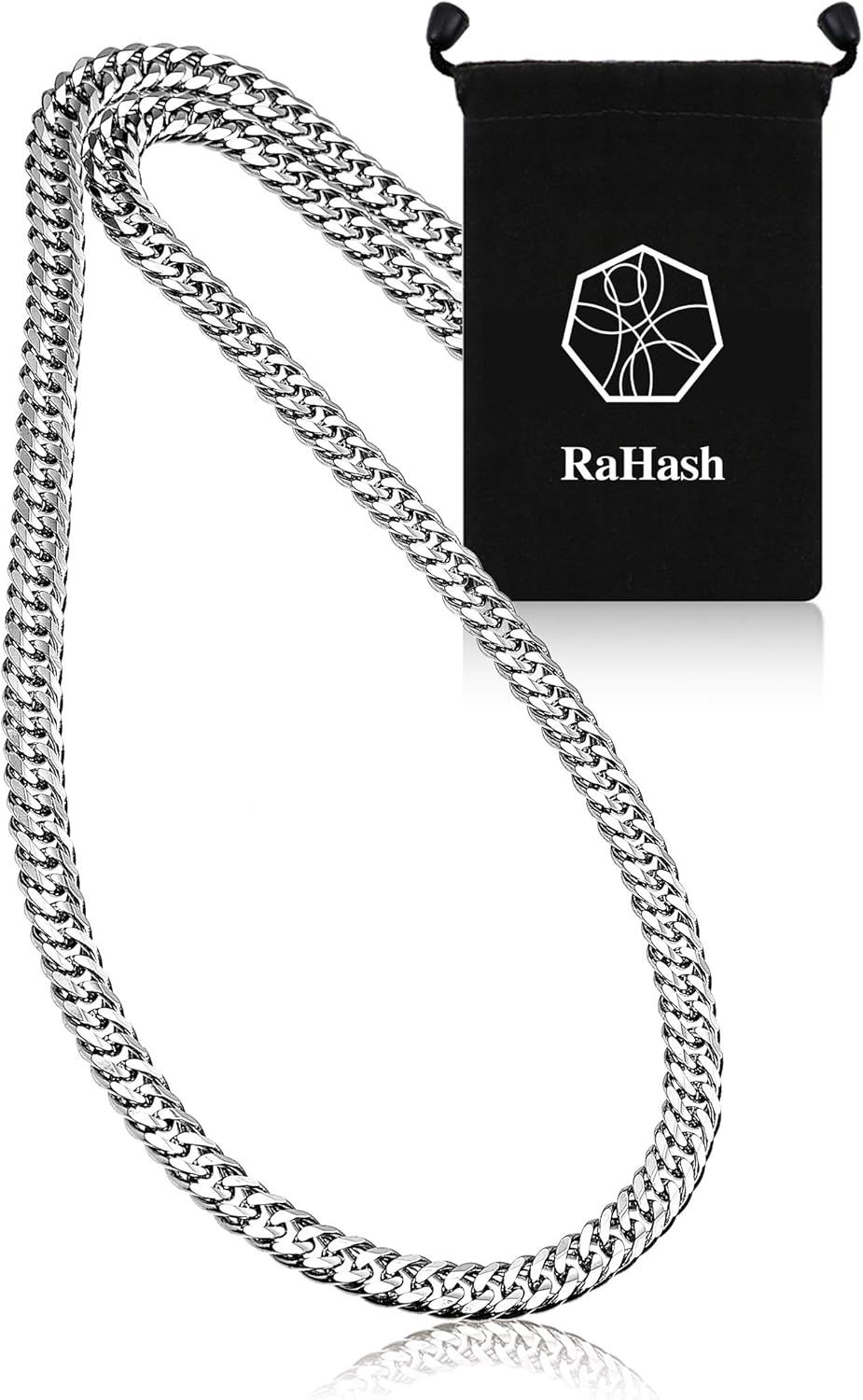 [RaHash] ネックレス チェーン メンズ 喜平 シルバー 925 ブランド [ 銀 6面カット ダブル 幅5ｍｍ ] [ 55cm ]
